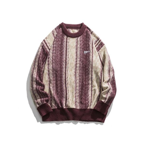 

men's sweaters man autumn pullover mens knit sweater striped vintage, White;black