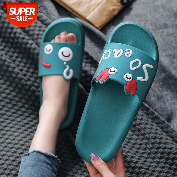 

lcizrong cute cartoon animal women home slippers spring bathroom ladies slides non-slip indoor couples shoes flip flops #uy80, Black