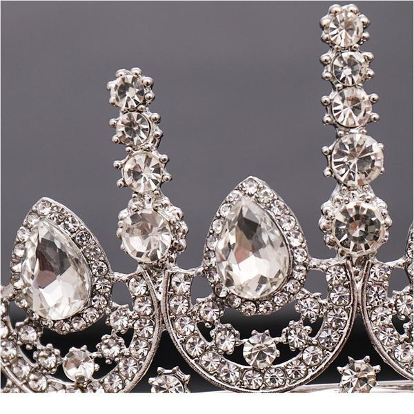 

trendy wedding big crown hair accessories rhinestone crystal crown silver color bride hair accessories jewelry weddi qyltbq