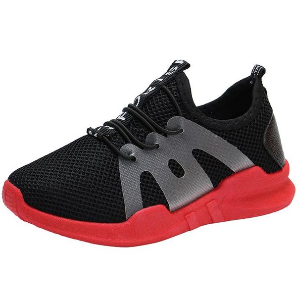 

sneakers kids girls boys fashion shoes 2021 spring autumn sport for leisure breathable mesh, Black;red