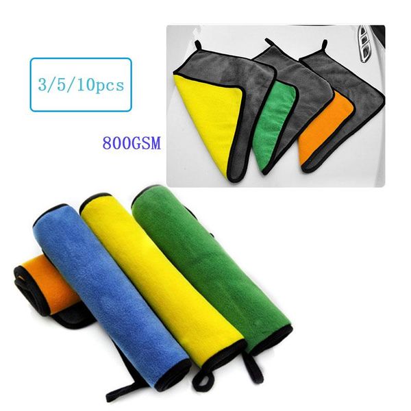 

towel microfiber car wash 800gsm super absorbency thick vehicle clean cloth quick drying twist premium for auto detailing