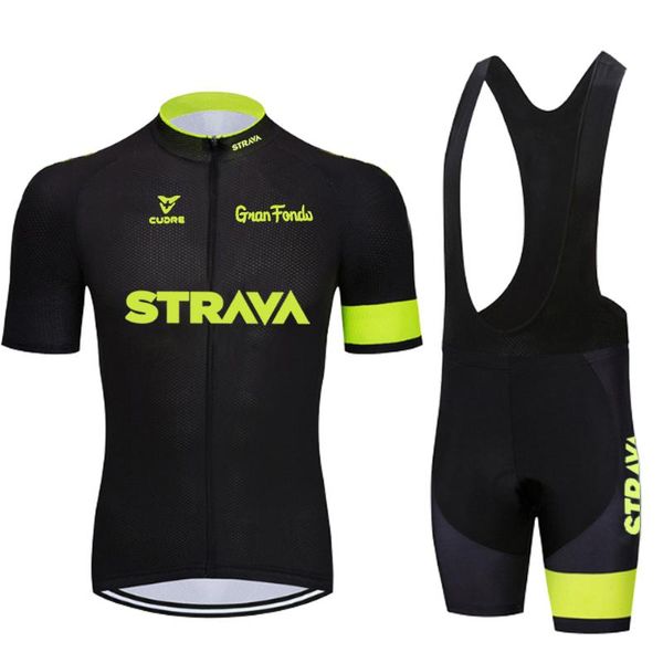 

racing sets summer cycling jersey strava men set bib shorts 2021 mountain bike bicycle suit anti-uv team uniform clothes, Black;blue