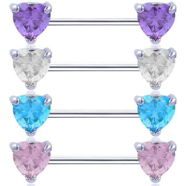 

stainless steel peach straight rod zircon female body jewelry