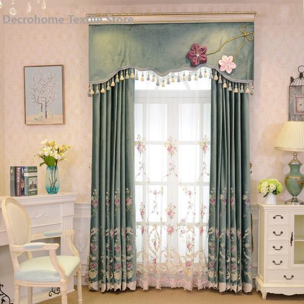 

curtain & drapes high-end dutch flannel european-style embroidered curtains modern style living room bedroom finished customization