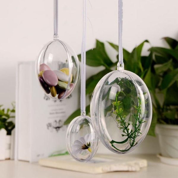 

10pcs plastic ornaments balls clear creativity oval home decoration for gift wrap transparent ornaments balls