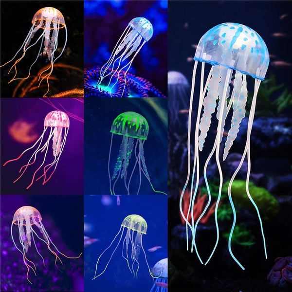 

decorations glowing jellyfish 6pcs for aquarium fish tank small ornament