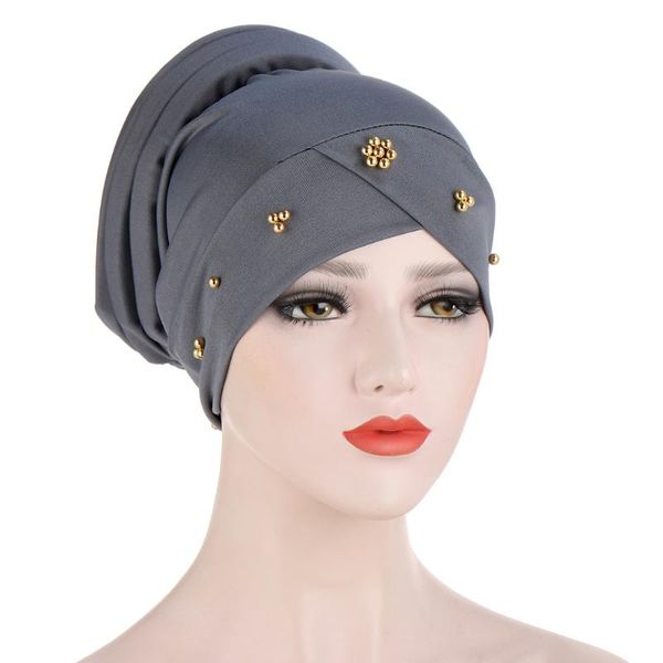 

hair accessories helisopus beaded muslim cotton stretch turban forehead cross solid inner hijabs bonnet arab head wrap caps