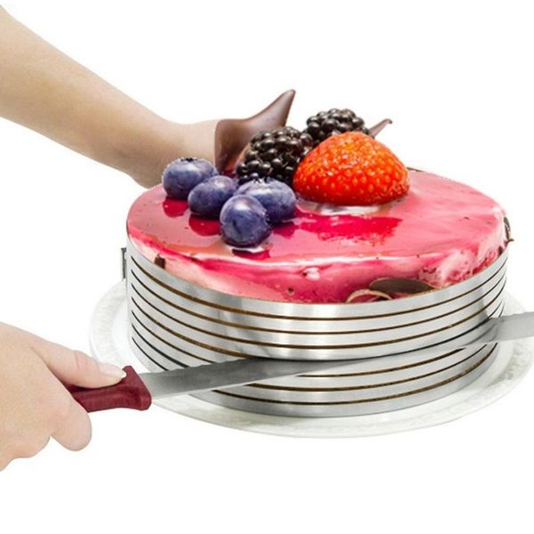 

cake tools mousse mold adjustable diy circle cutter layered slicing stainless steel kitchen baking tool set