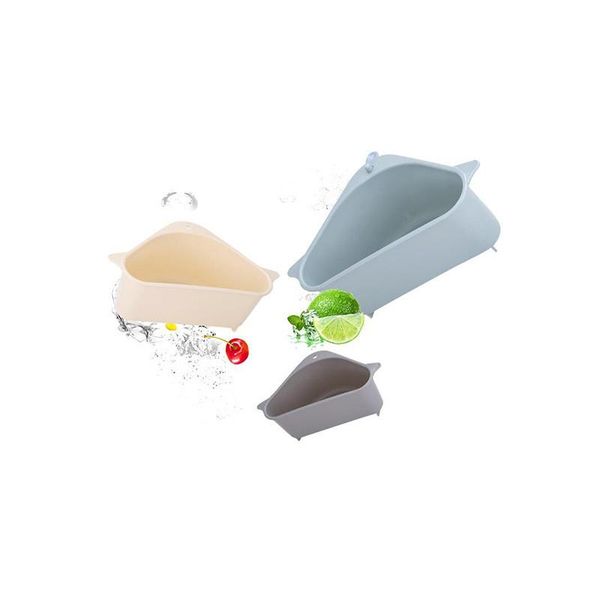 

hooks & rails multifunctional corner sink drain rack shelf suction cup basket bowl sponge holder kitchen bathroom storage organizer