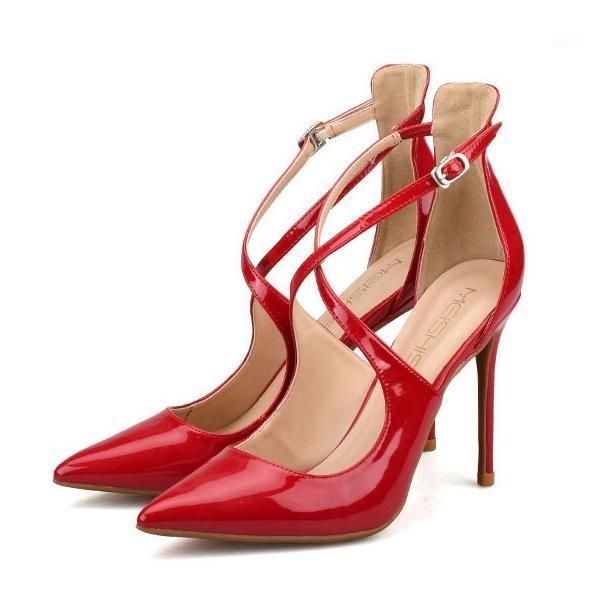 

dress shoes patent leather women brand design classcial pumps pointed high heels shallow ladies wedding j0053, Black