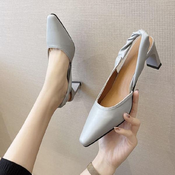 

sandals pure color simple pointed toe set foot ladies summer fashion trend temperament high heels., Black