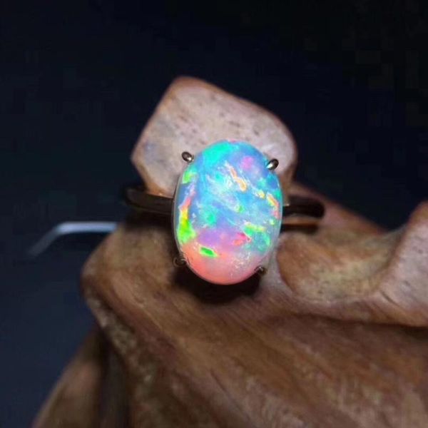 

cluster rings luxury silver shining ring colorful oval opal fashion jewelry inlay rhinestone engagement wedding for women, Golden;silver