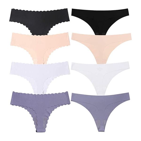 

women's panties 8pcs factory direct large size viscose fiber seamless underwear mid-waist plus-sized summer, Black;pink