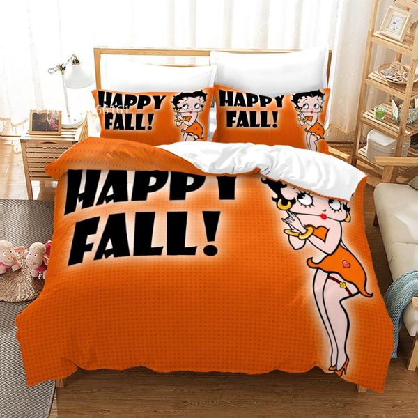 

bedding sets girls duvet cover betty boop set 3d print for kids children teen bedclothes cartoon kawaii lovely bed