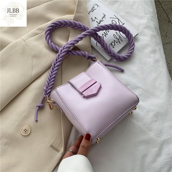 

cross body sweet mini shoulder bags weave belt crossbody for women 2021 summer lady travel handbags bag purple