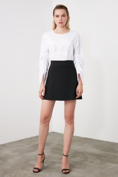 

skirts trendyol straight skirt twoaw20et0168, Black