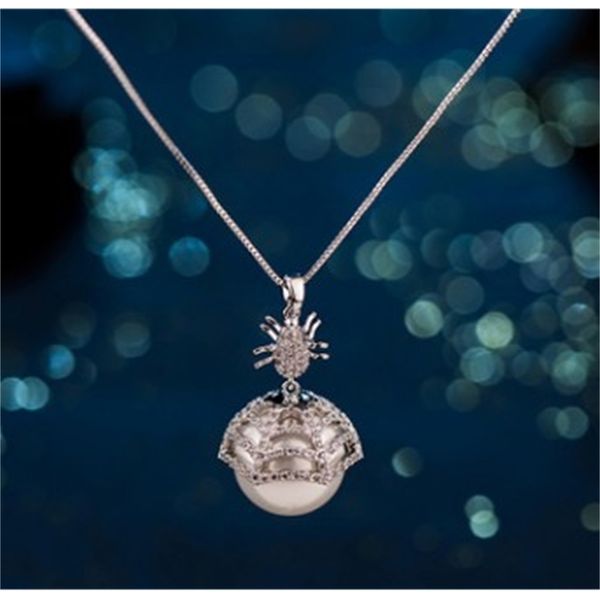 

chaming low price white diamond crystal 925 silver pearl wedding bride lady's set necklace earigns 45ll