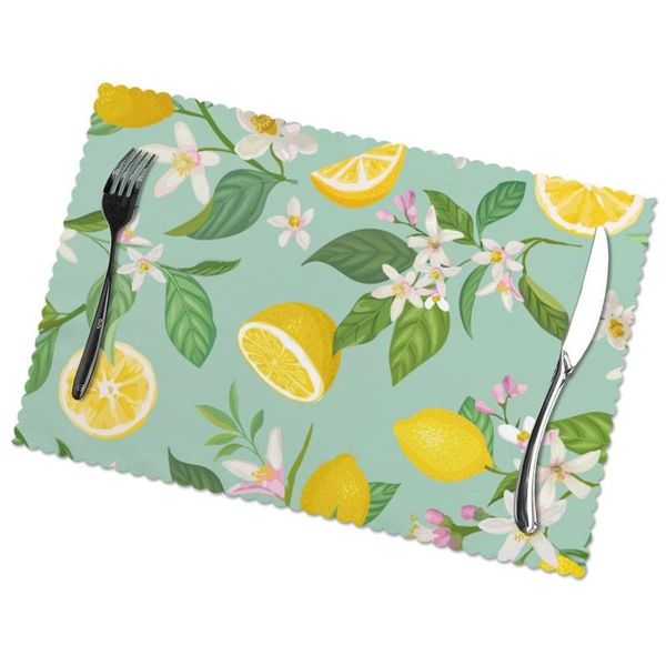 

mats & pads set of 6 plant fruit floral placemats for dining table place mat in kitchen accessories cup wine