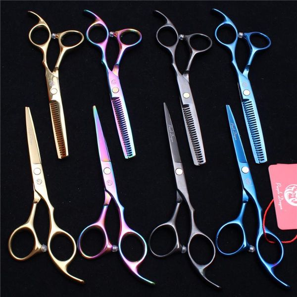 

hair scissors 2pcs z1005 6'' 17.5cm purple dragon hairdressing shears cutting thinning professional styling tool