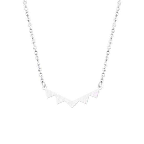 

pendant necklaces 2021 trendy four colors triangle necklace mountain charm geometric choker women dianty sweater jewelry wholesale, Silver