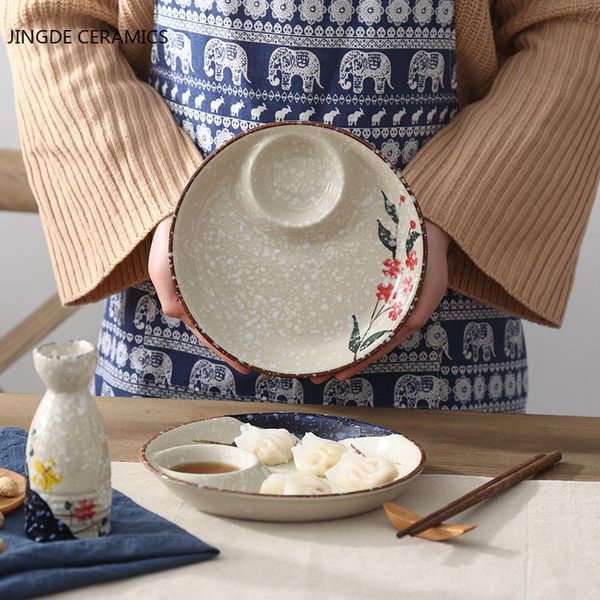 

dishes & plates 1 pc japanese style dumplings ceramics round sushi mustards platter fruit sauce kitchen tableware supplies