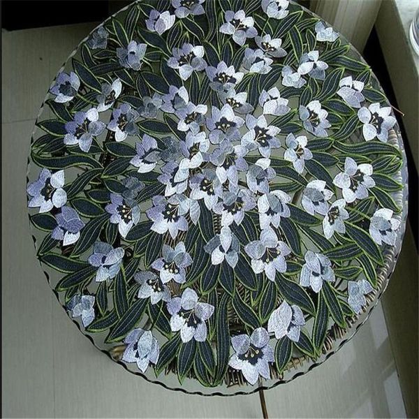 

table cloth embroidered orchid flower gift wedding cup mat cover decoration place