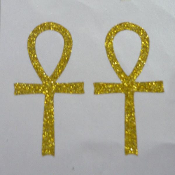

ankh gold glitter sparkle sticker label envelope seals