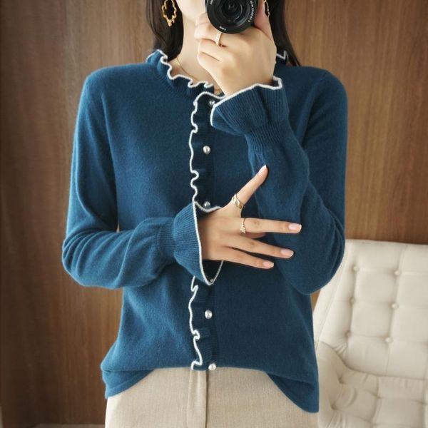 

women's knits & tees autumn and winter cardigan lace jacket, White