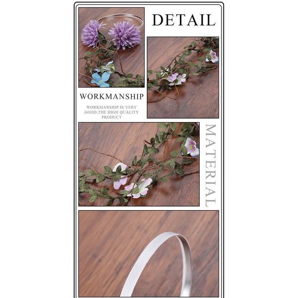 

haimeikang floral headband wreath hairband wedding bridal bridesmaid headdress flower hair accessories wedding flow qyladv