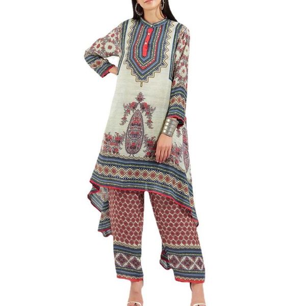 

ethnic clothing african clothes for woman 2021 fashion dashiki print party dresses women o-neck long sleeve shirt, Red