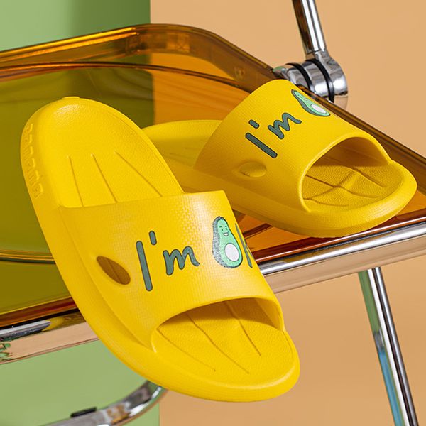

trend cartoon fruit slippers indoor bathroom women slipper soft eva ladies summer shoes non-slip bedroom couples home slides, Black