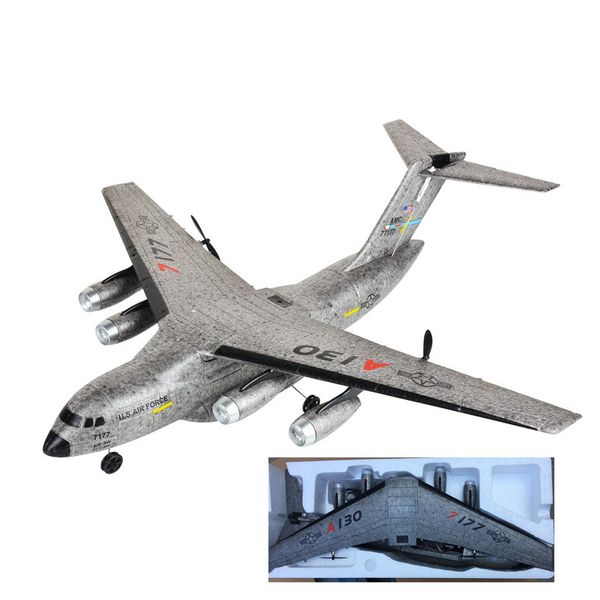 

2021 C17 RC plane DIY Aircraft Transport Aircraft Yun 20 Wingspan EPP RC Drone Airplane 2.4GHz 2CH 3-Axis Aircraft for kids Toy, Grey