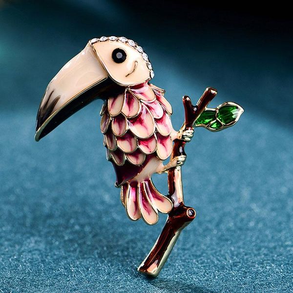 

pins, brooches zlxgirl jewelry fashion big toucan enamel animal scarf hijab pins christmas gifts statement punk pin, Gray