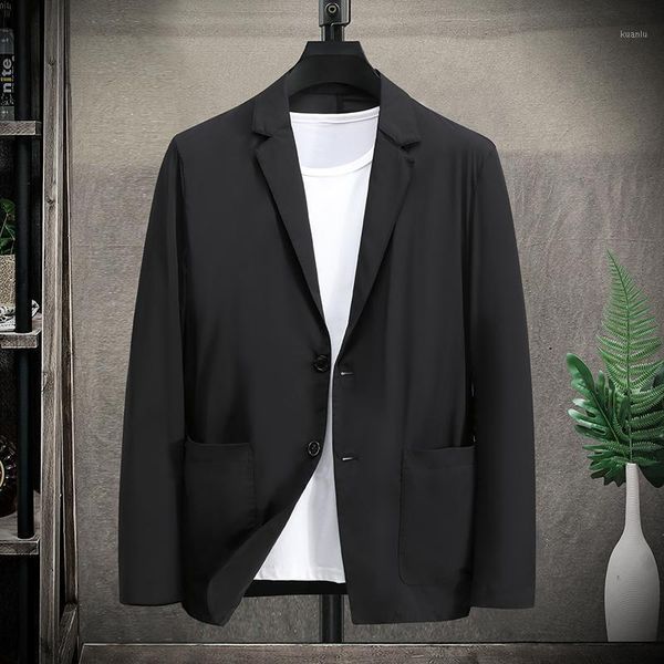 

men's suits & blazers casual suit jacket men single breasted spring summer sun-proof clothing slim fit high quality, White;black
