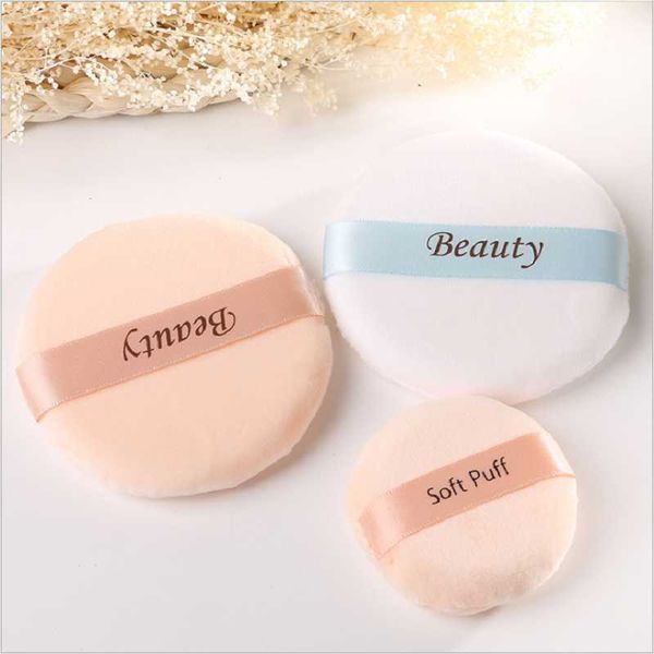 

fine and dense flocking powder puff make-up round fine loose powder
