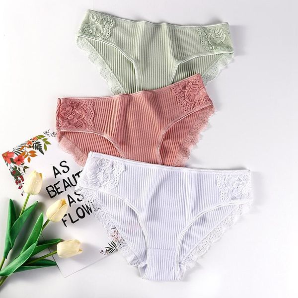 

women's panties cotton underwear comfort underpants low-rise pantys lingerie female skin-friendly floral lace briefs -2xl, Black;pink