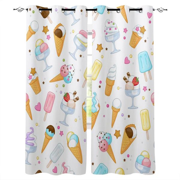 

cartoon ice cream cup window curtains home decor living room curtains kitchen drapes panel for bedroom