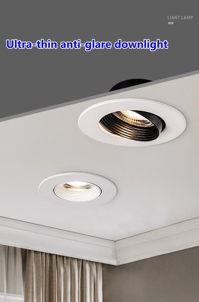 

downlights ultra-thin anti-glare led downlight embedded ceiling light 3w 7w 10w 12w 15w suitable for living room foyer bar counter office