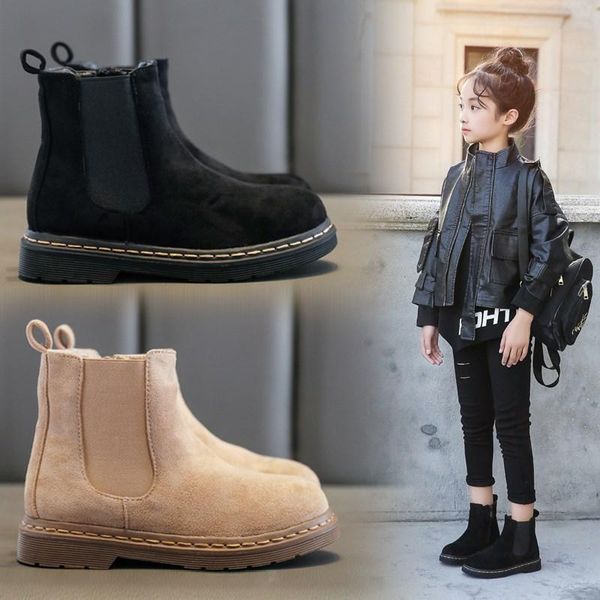 

new children ankle genuine leather girls boots shoes princess breathable boots baby student toddler kids 03, Black;grey