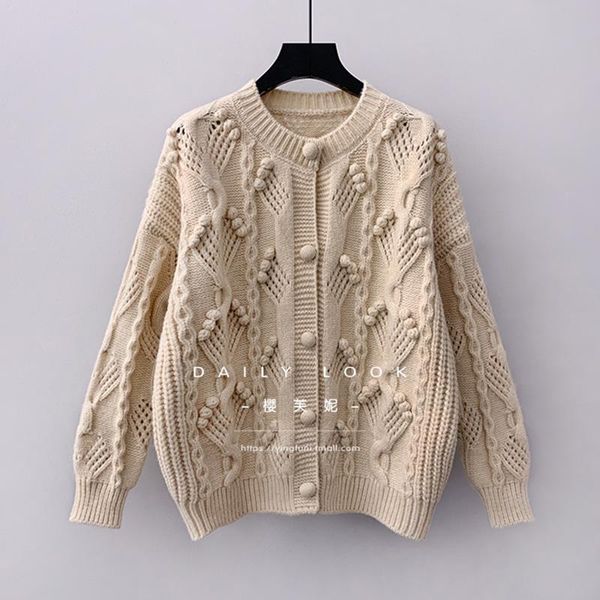 

women's knits & tees blue hollow out cardigans autumn winter round neck button up knitted sweaters ladies fashion knitwear o82, White