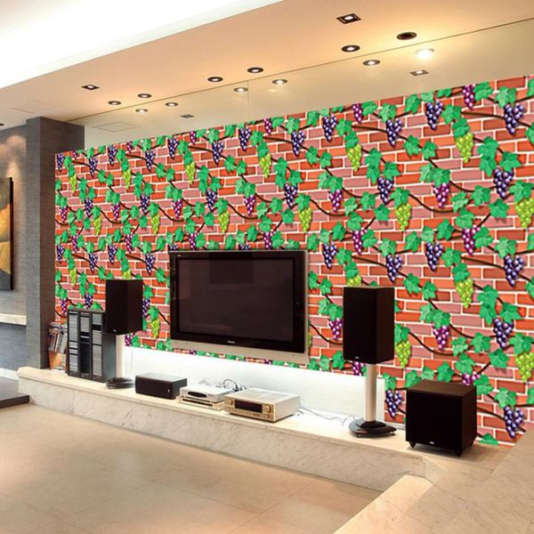 

wallpapers 45cm wallpaper brick pattern with glue stickers living room bedroom porch student cabinet parthenocissus