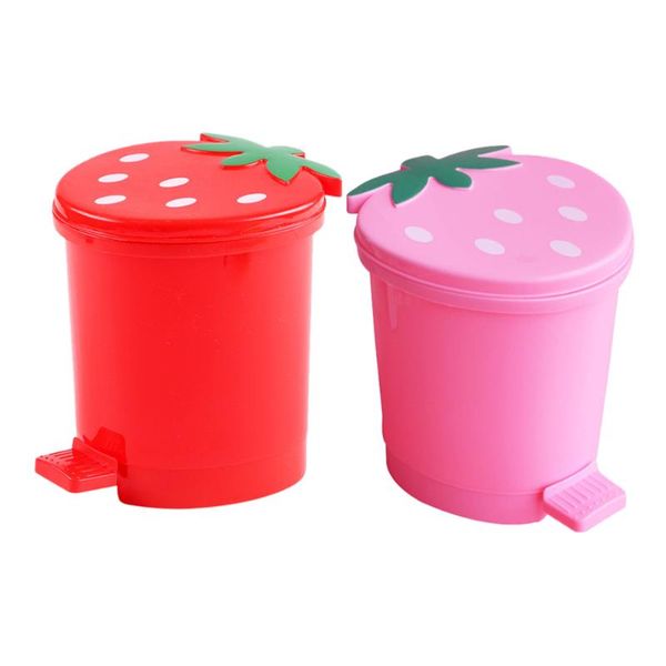 

waste bins 2pcs adorable strawberry trash mini home deskgarbage storage