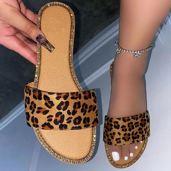 

slippers summer women fashion flat simple plus size indoor rubber leopard beach shoes flip flops ladies', Black