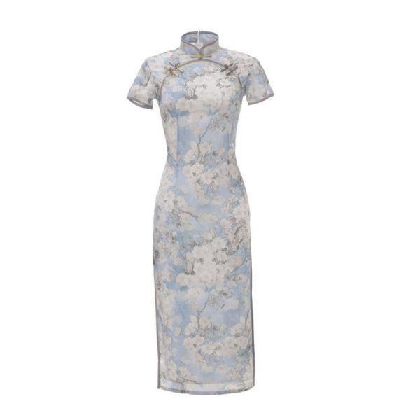 

ethnic clothing vintage women cheongsam chinese traditional evening party dress short sleeve summer qipao vestidos slim stage show gown, Red