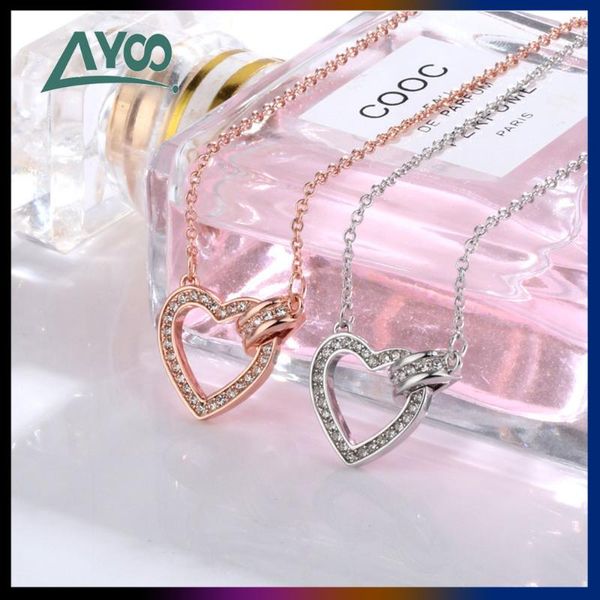 

pendant necklaces swa fashion jewelry original 1:1, charming heart love,valentine's day, fashion, romantic necklace gift for women, Silver