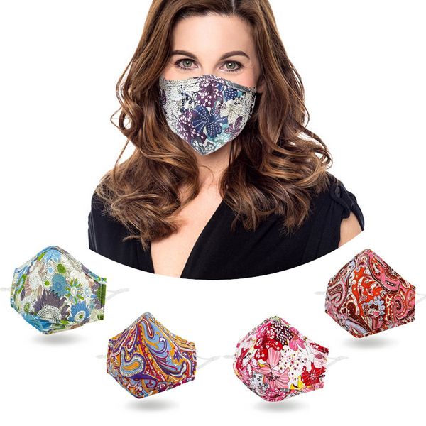 

face mask pure cotton mask fashion printing washable dust-proof sunscreen