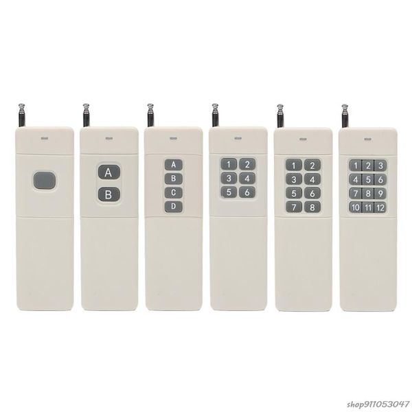 

remote controlers 3000m long distance range high power 1/2/4/6/8/12ch rf wireless control transmitter 433 mhz relay switch light door a6 21