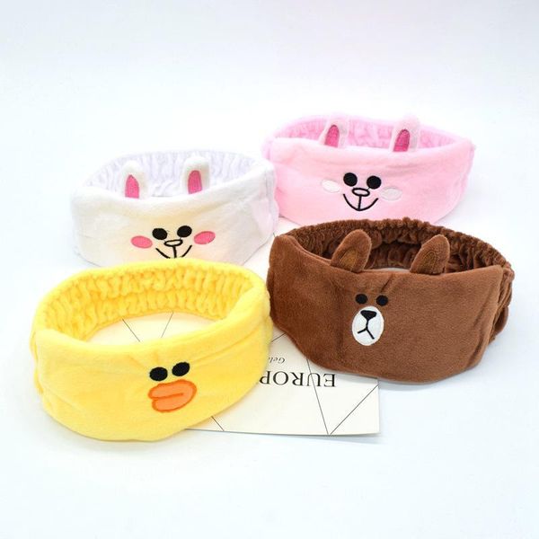 

lovely fashion flannel soft bow ears headband women girls turban hairbands makeup wash face hair band hair accessories