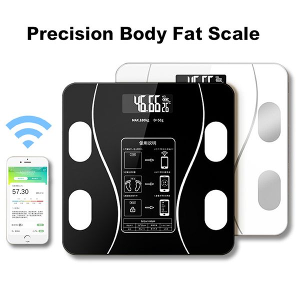 

smart body fat scale bluetooth led digital bathroom wireless weight scale balance body composition analyzer weight scale