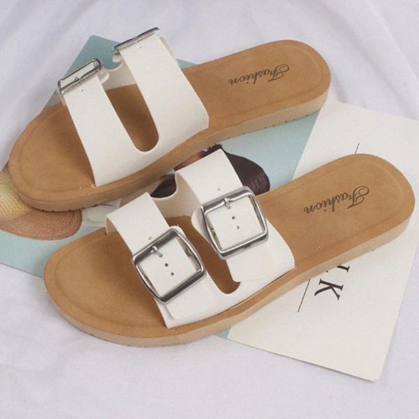 

2020 new women white slippers summer slides open toe flat casual shoes leisure sandal female beach flip flops big size 40 x1bl#, Black